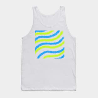 Blue green watercolor stripes art Tank Top